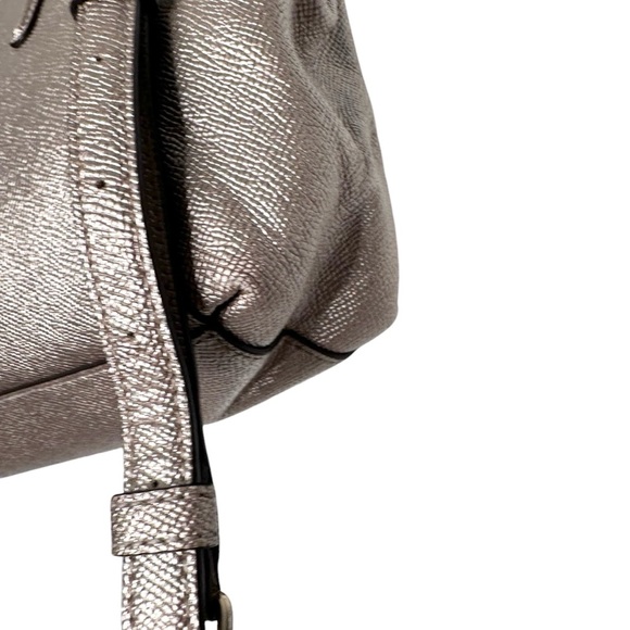 Coach Mini Christie Carryall Satchel in Crossgrain Gold Metallic Leather F23337 - Picture 10 of 16